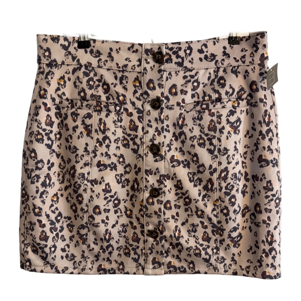 Maurices Cream and Brown Mini Skirt